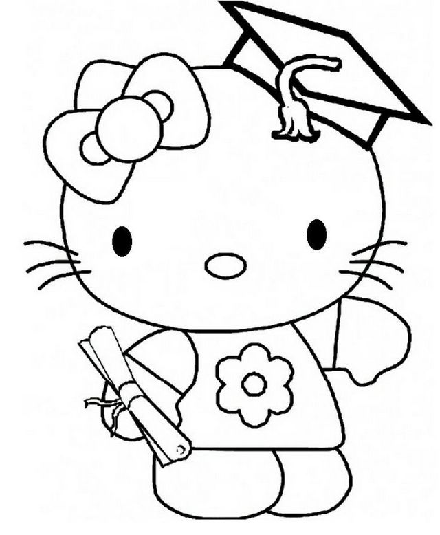 10 Graduation-Themed Hello Kitty Coloring Pages to Download