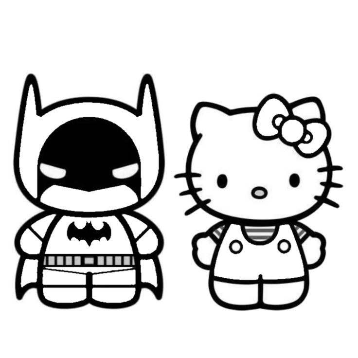 10 Fun Hello Kitty x Batman Coloring Pages for Super Fans