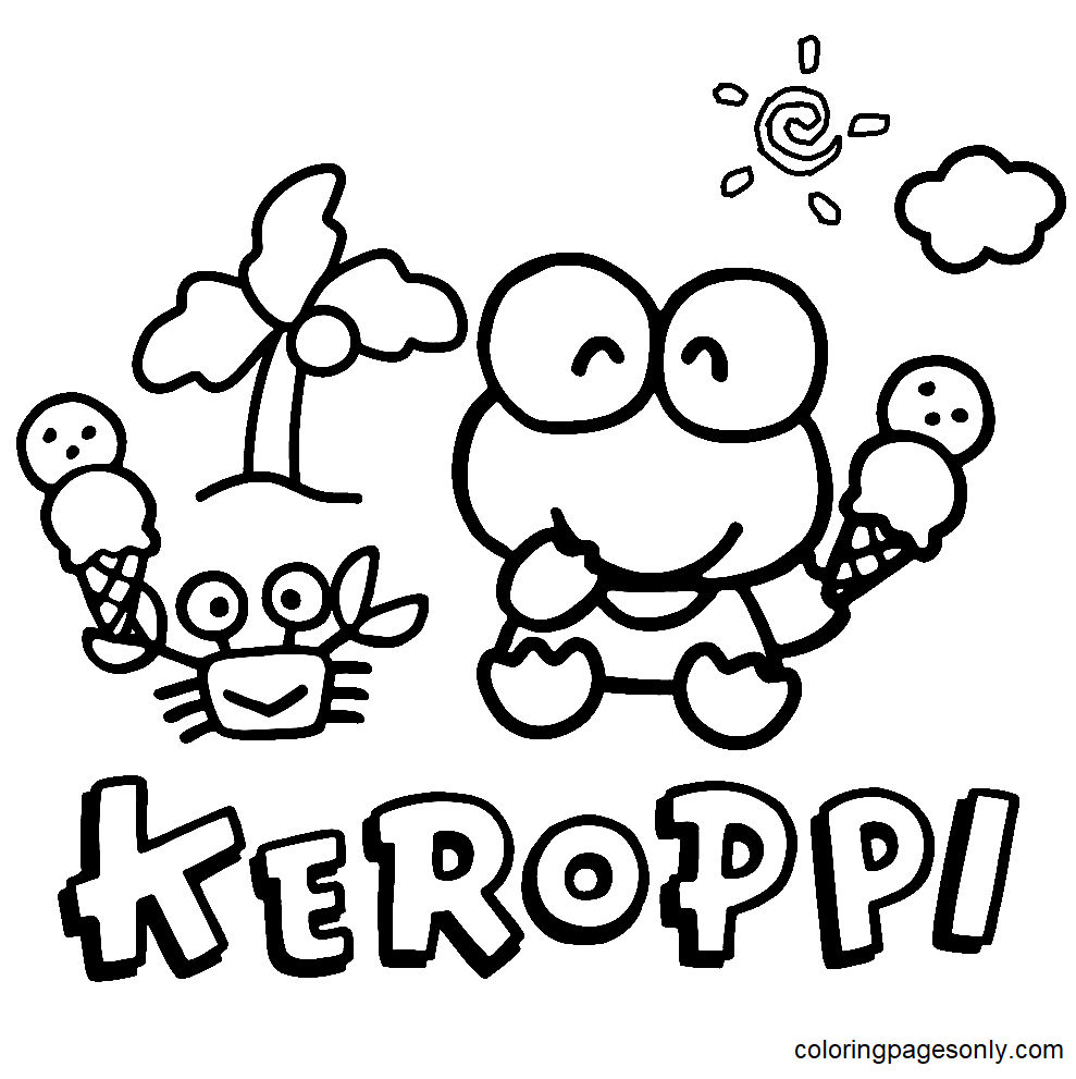 10 Adorable Hello Kitty and Keroppi Coloring Pages for Kids