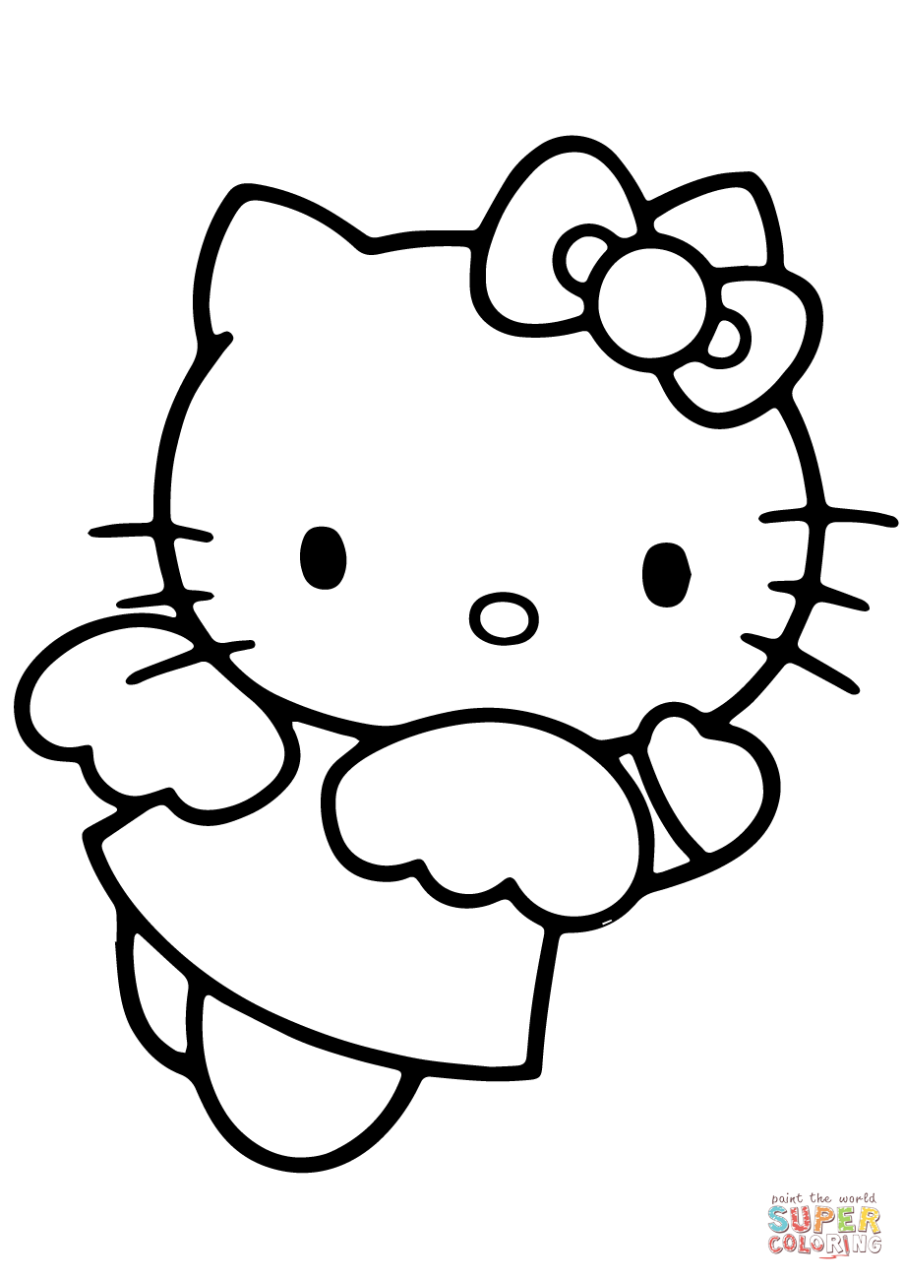 10 Angelic Hello Kitty Coloring Pages to Download for Celestial Creations