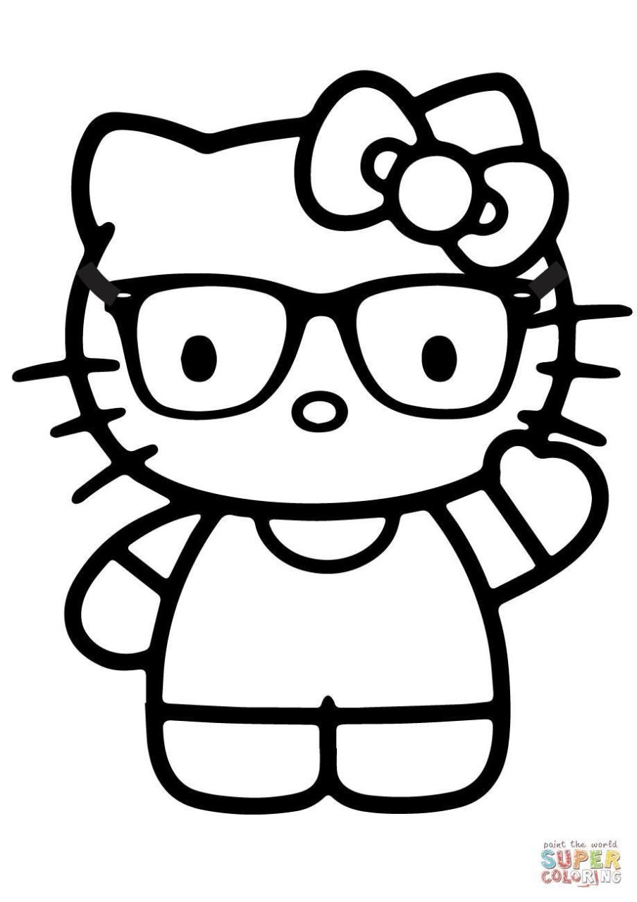 10 Classic Hello Kitty Black and White Coloring Pages for Artistic Exploration