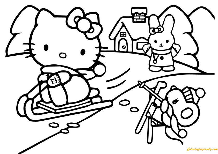 10 Magical Hello Kitty Winter Coloring Pages to Try