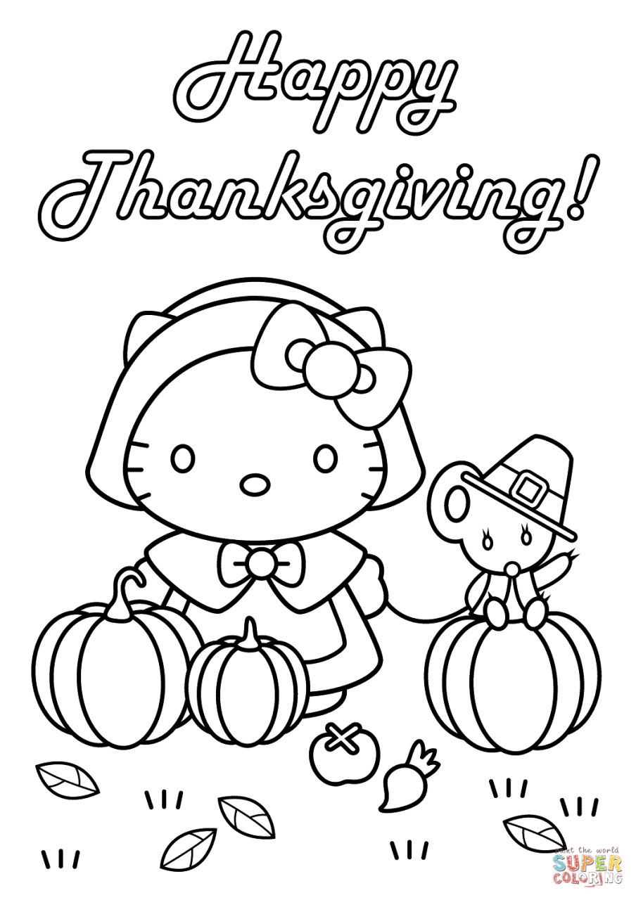 10 Adorable Hello Kitty Thanksgiving Coloring Pages for a Festive Holiday