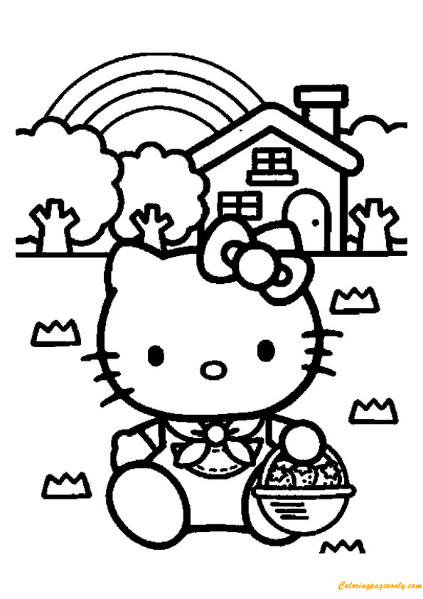 10 Creative Hello Kitty House Coloring Pages to Build Fun