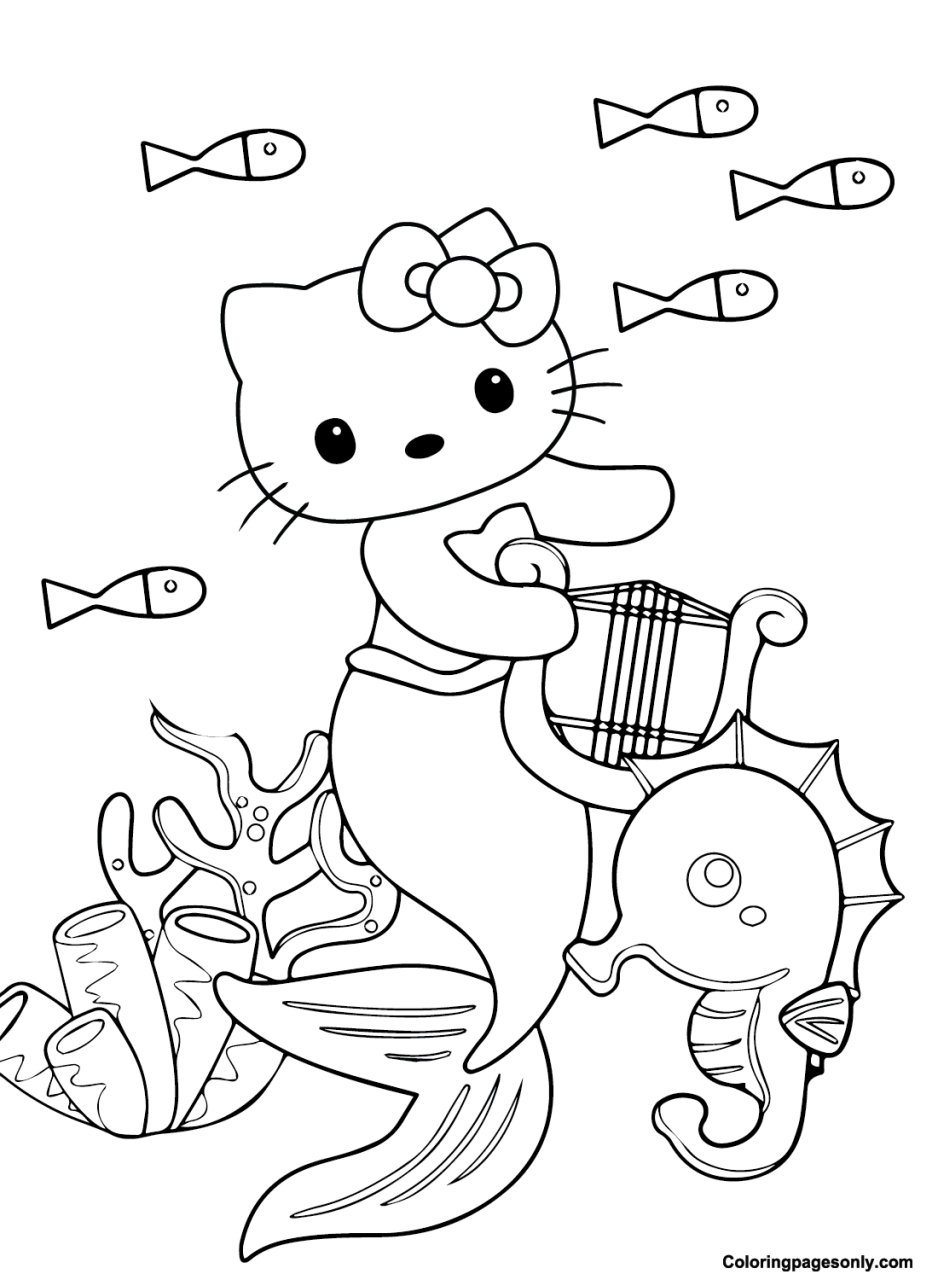 10 Mermaid Hello Kitty Coloring Pages to Unleash Your Creativity