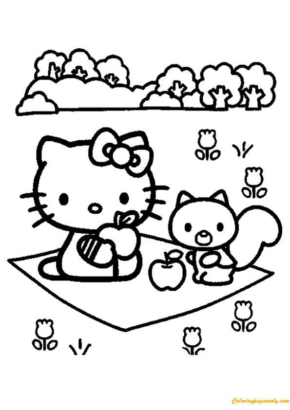 10 Fun Hello Kitty Picnic Coloring Pages for Outdoor Lovers