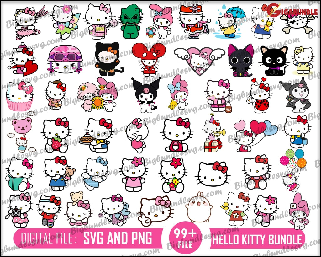 10 Cool Hello Kitty SVG Designs for Digital Projects