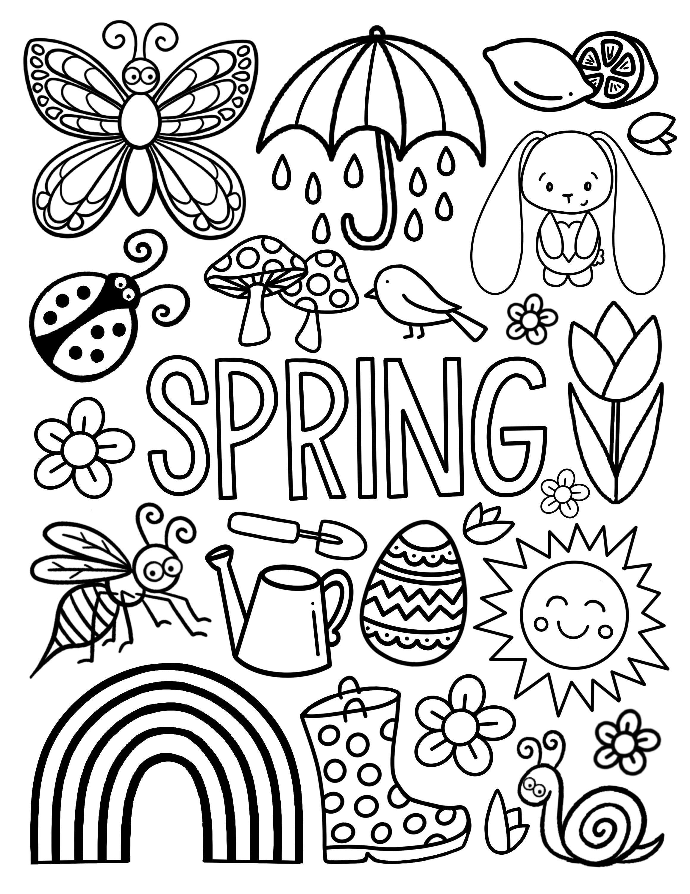 50+ Unique Spring Coloring Pages Free Printable