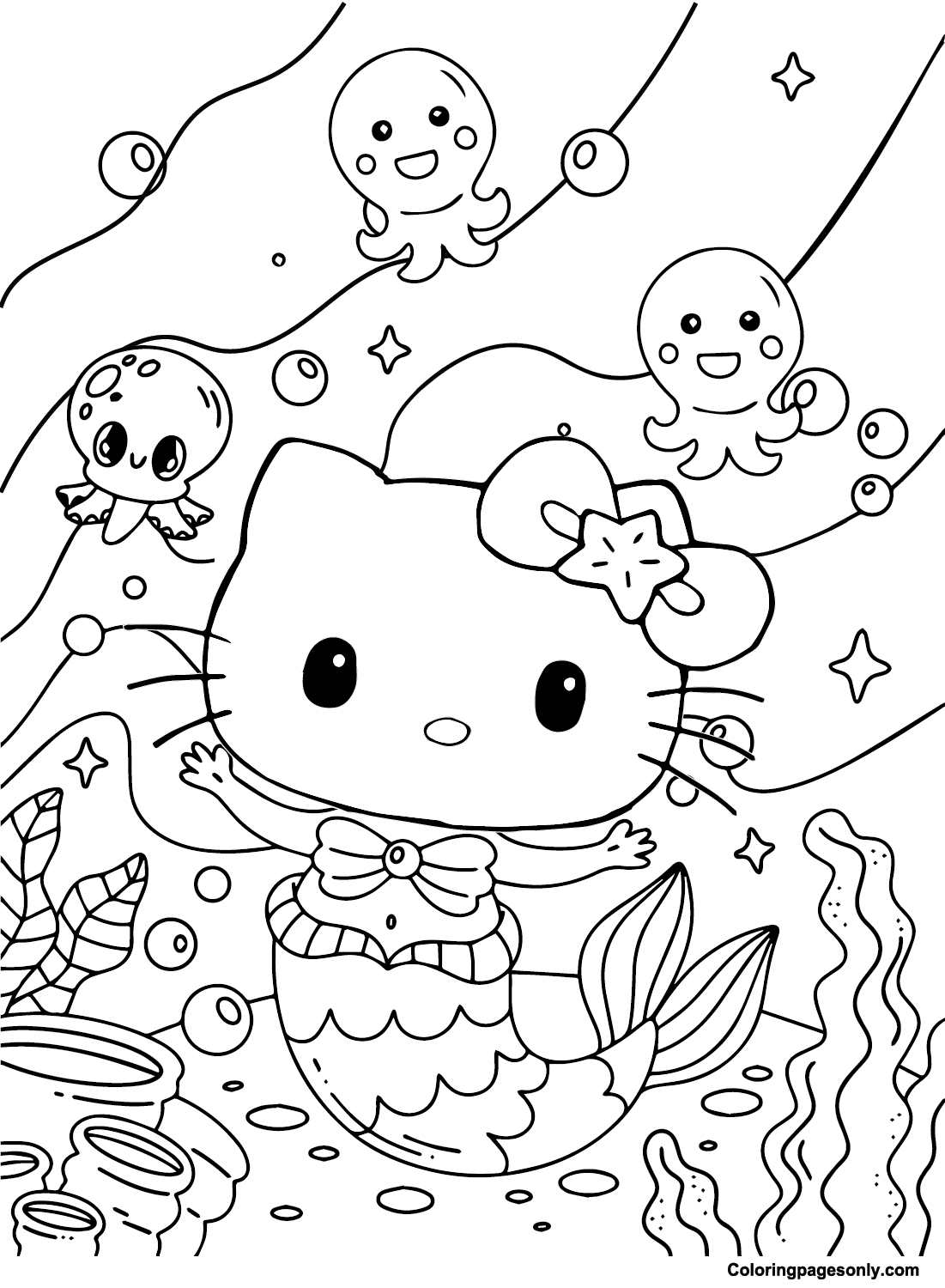 39+ Free Hello Kitty Coloring Pages Baddie PDF Printable