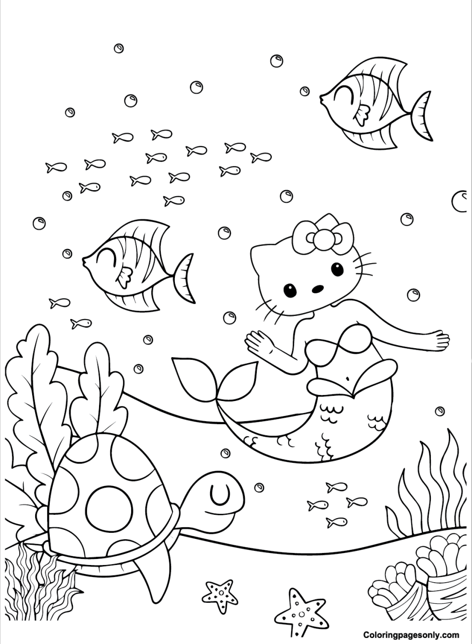 10 Mermaid Hello Kitty Coloring Pages for Imaginative Fun