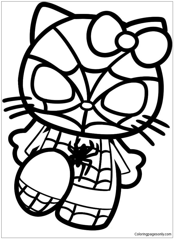 10 Cool Hello Kitty and Spiderman Coloring Pages for Super Fans