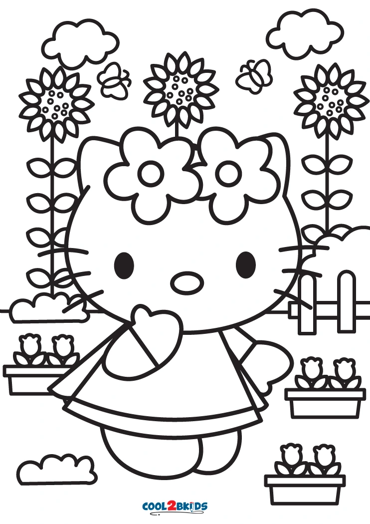 10 Hello Kitty Coloring Pages Printable 6