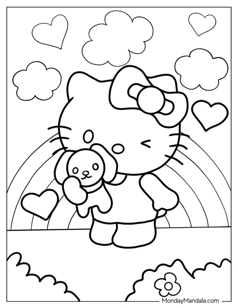 10 Hello Kitty Coloring Pages Printable 9