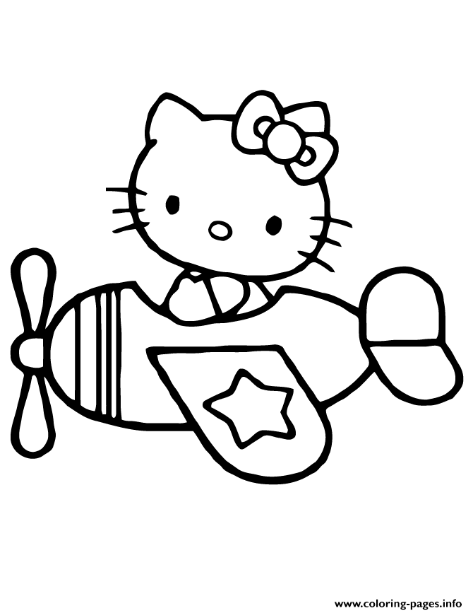 10 Hello Kitty Coloring Pages Airplane: Soaring High with Cuteness