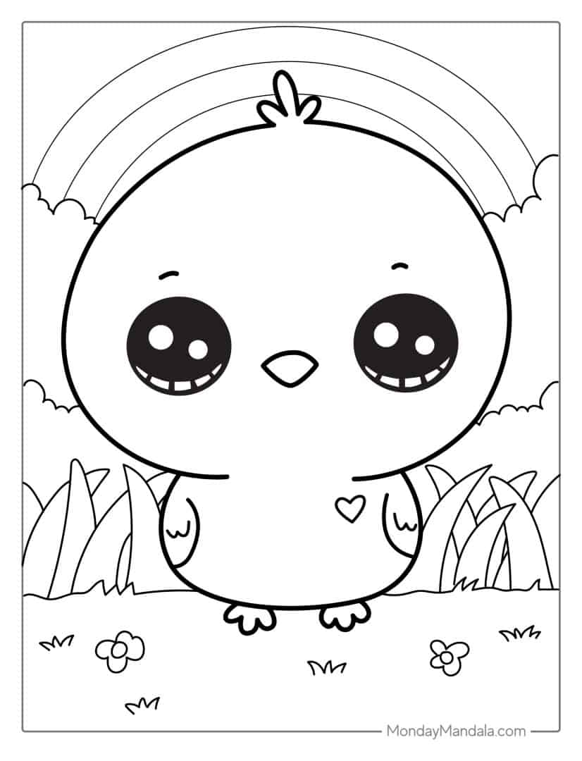 30 Cute Chick Free Printable Coloring Pages 27