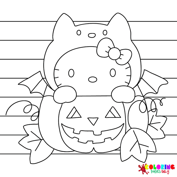 34 Halloween Hello Kitty Coloring Pages