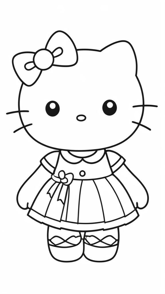 Cute and Simple Hello Kitty Coloring Pages - Free Printable Sheets for Toddlers!