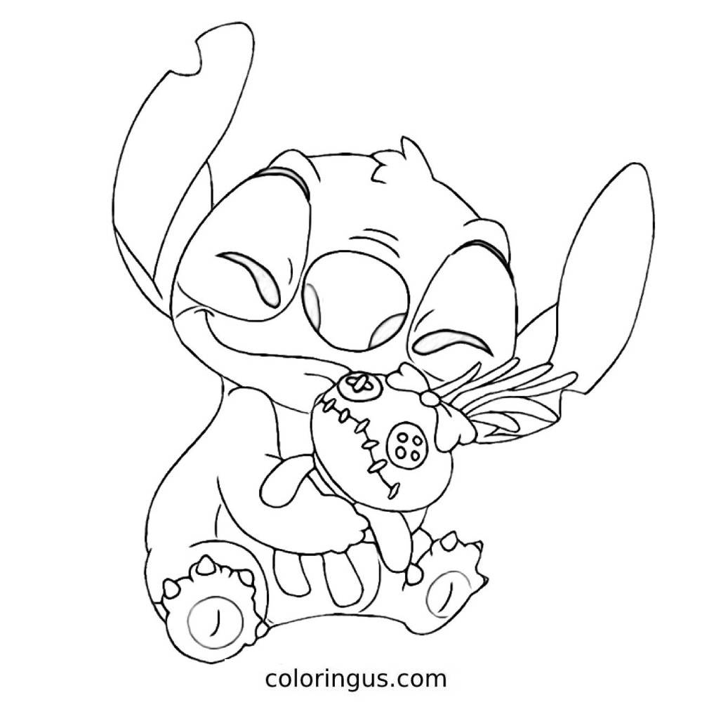 10 Stitch and Hello Kitty Coloring Pages for Creative Kids and Adults