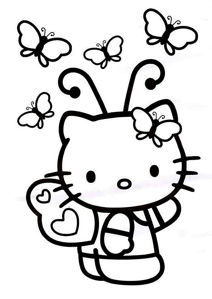 Hello Kitty Coloring Pages Monkey Printable 28