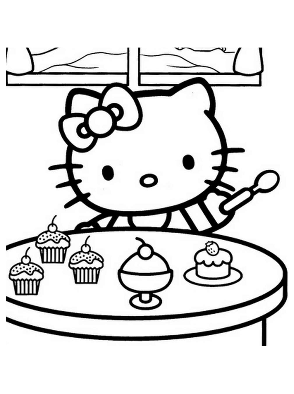 Hello Kitty Coloring Pages Monkey Printable 30