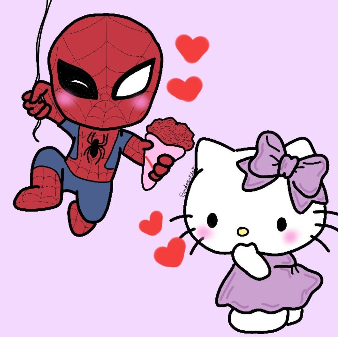 Hello Kitty E Spiderman Wallpaper