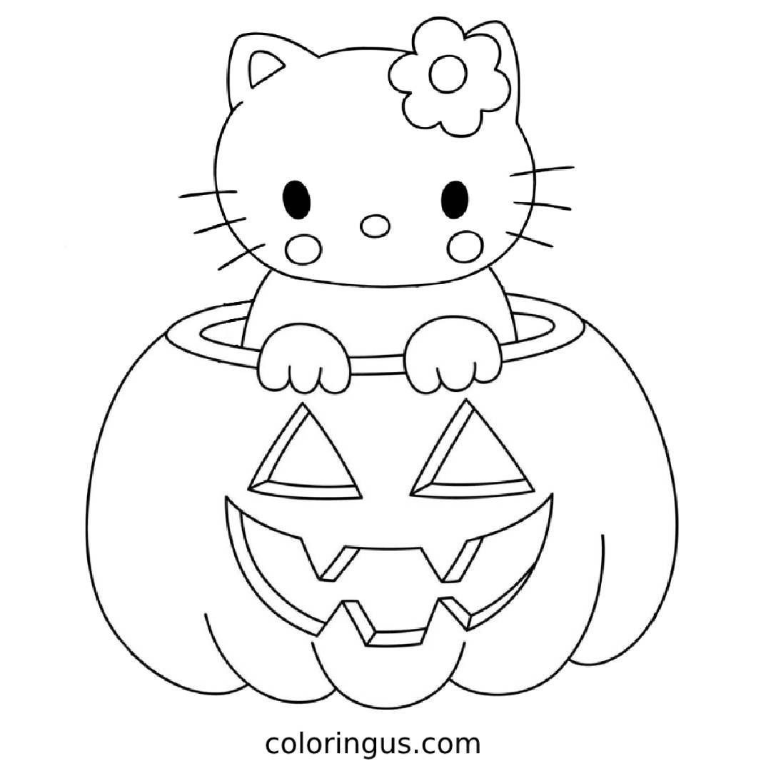 Hello Kitty Halloween Coloring Pages: Print