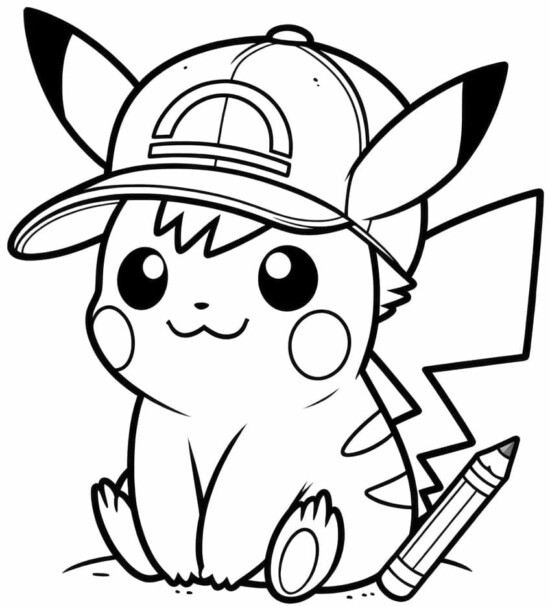 10+ Cute Pikachu Coloring Pages for Kids Printable 8