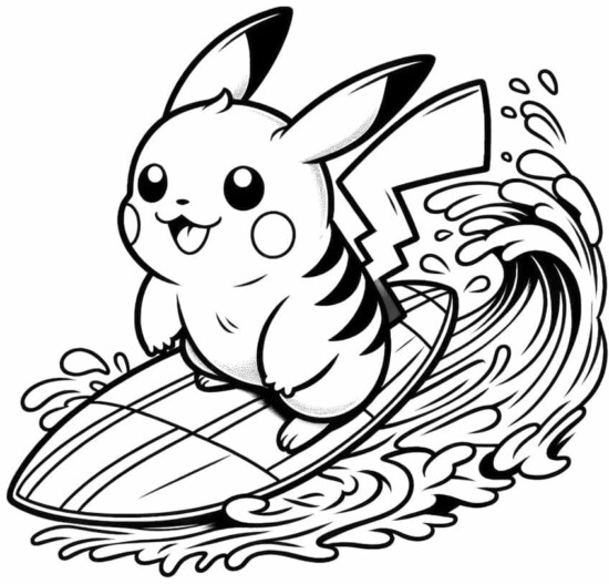 10+ Cute Pikachu Coloring Pages for Kids Printable 9