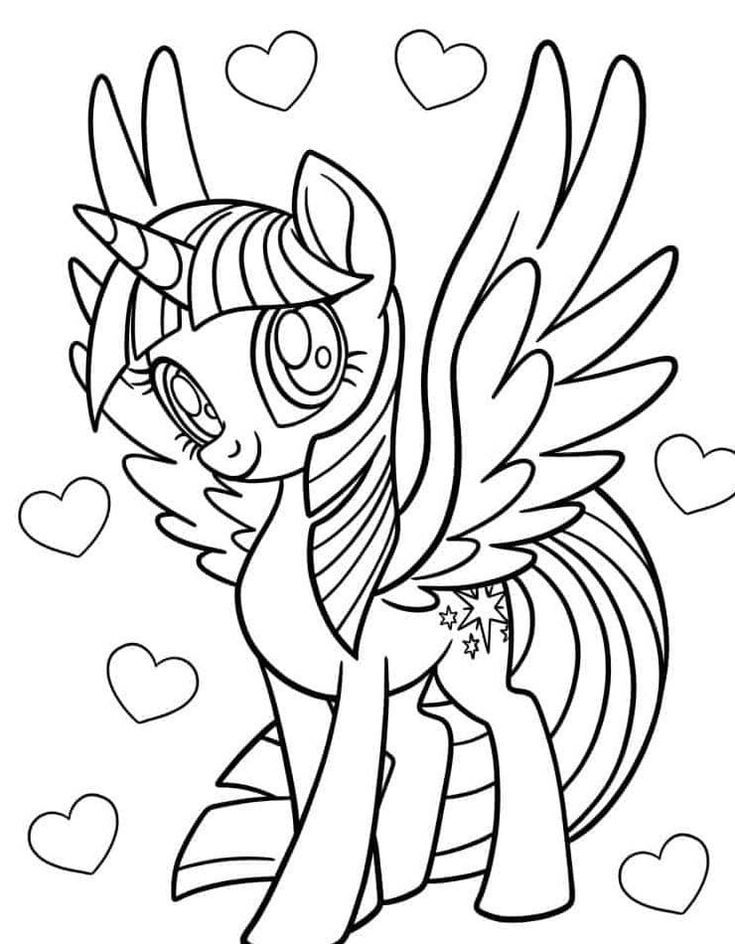 10+ Aesthetic Heart-Themed Valentine Coloring with My Little Pony Characters