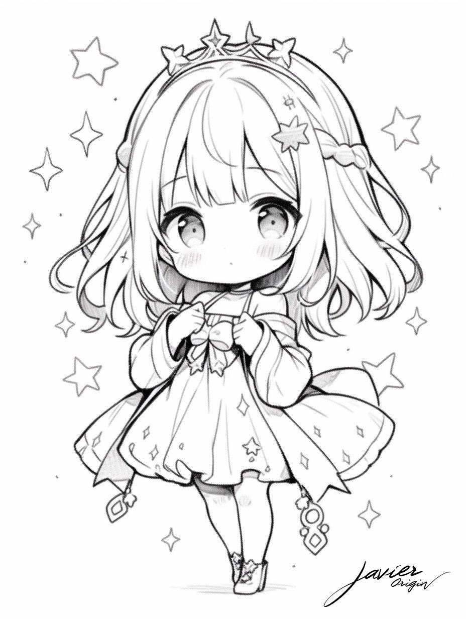 10+ Cute Chibi Anime Coloring Pages for Creative Coloring Fun