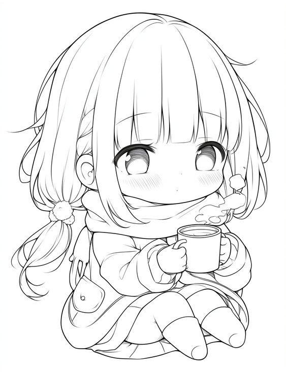 10+ Easy Chibi Anime Coloring Pages for Kids and Adults