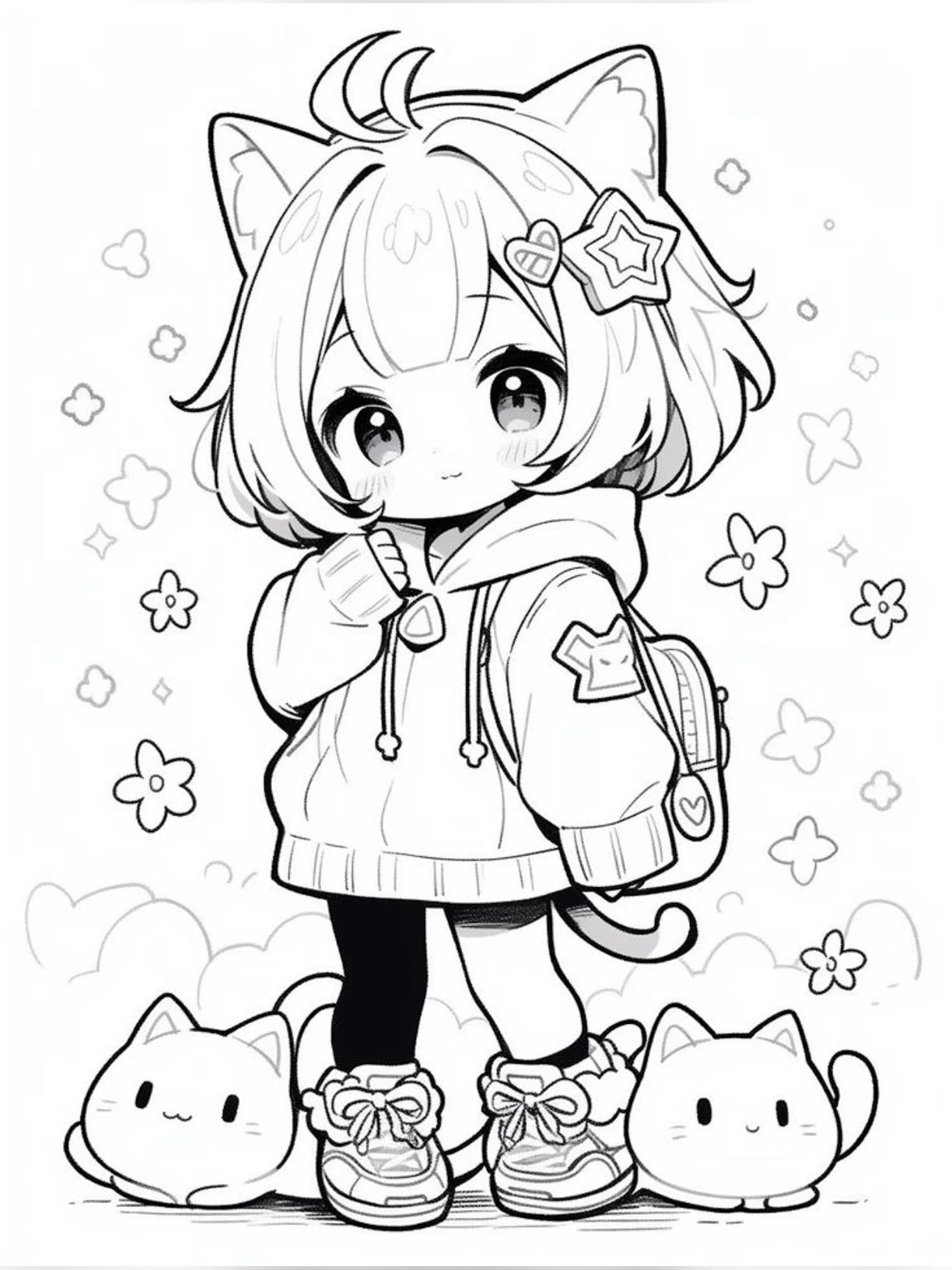 10+ Easy & Cute Chibi Anime Girls Coloring Pages Free to Print