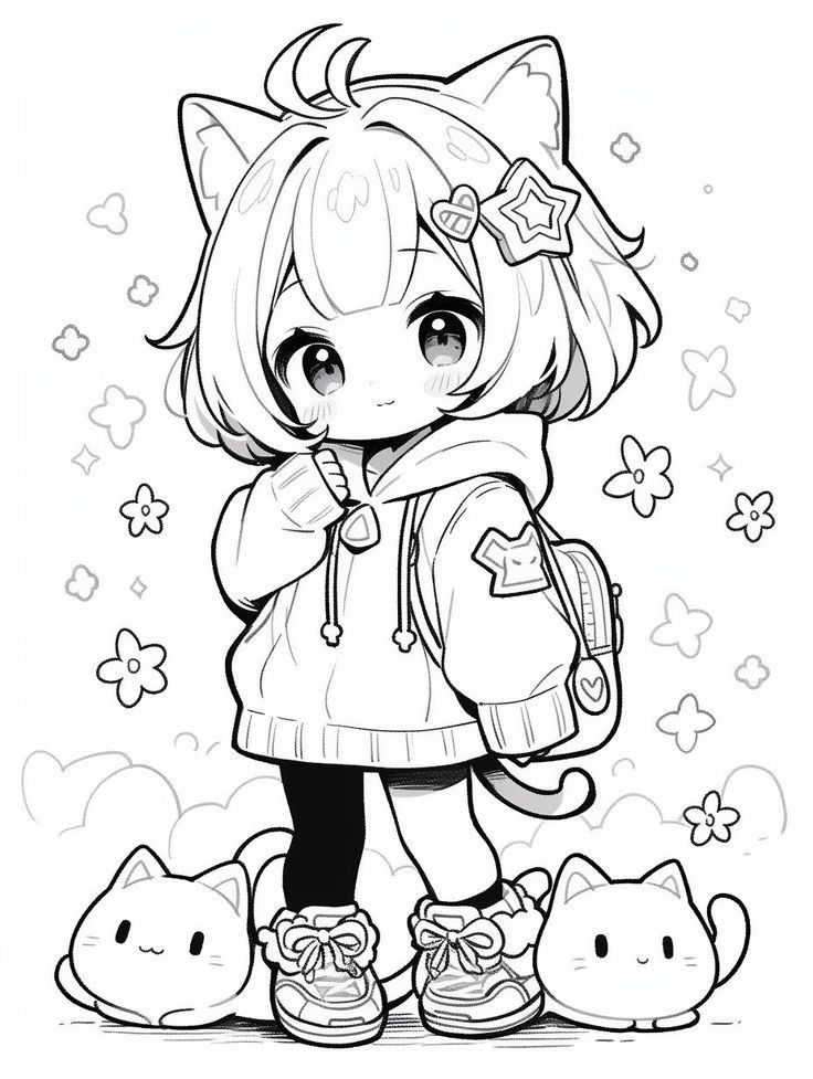 10+ Kawaii Chibi Anime Coloring Pages for Creative Fun