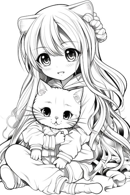 10+ Kawaii Chibi Anime Coloring Pages to Print for Free