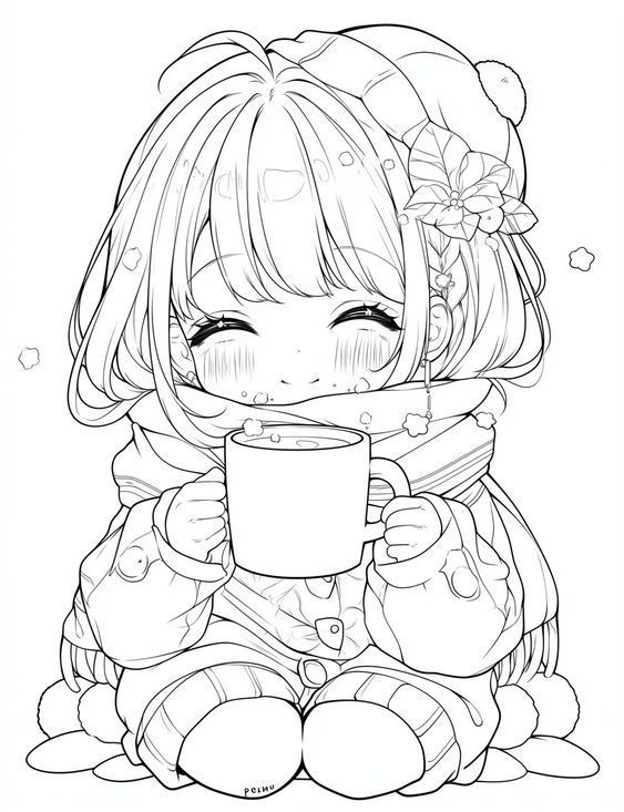 10+ Kawaii Chibi Coloring Pages Free for Anime Fans