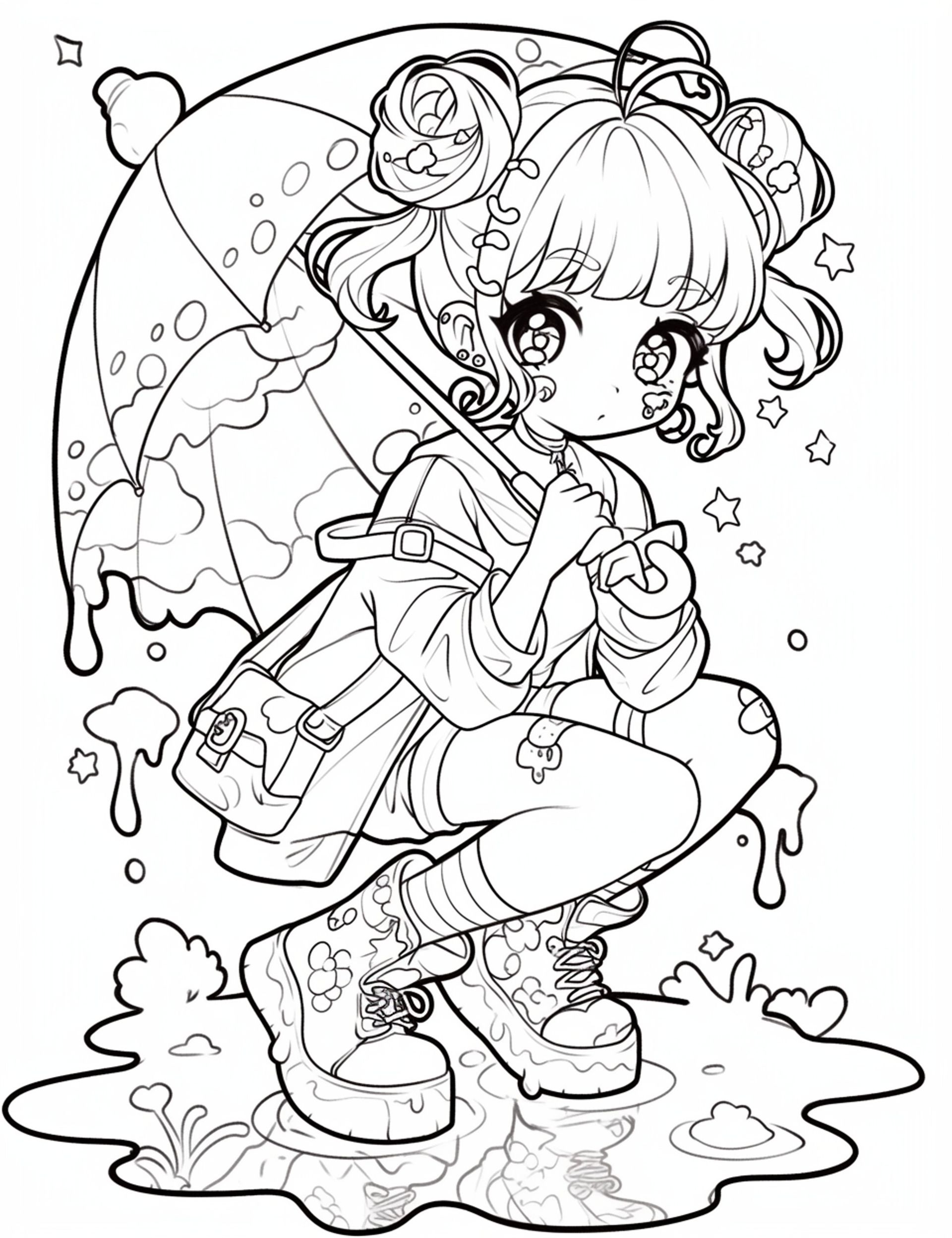 10+ Simple & Fun Chibi Anime Coloring Pages Free Printable