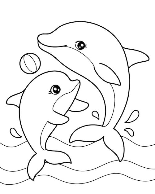 10+ Easy Dolphin Coloring Pages for Kids (PDF Printables)