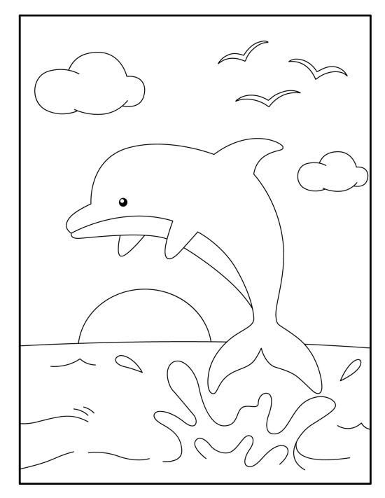 10+ Easy Dolphin Coloring Pages for Kids (PDF Printables)