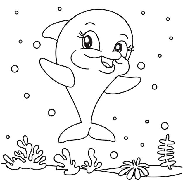 10+ Easy Dolphin Coloring Pages for Kids (PDF Printables)