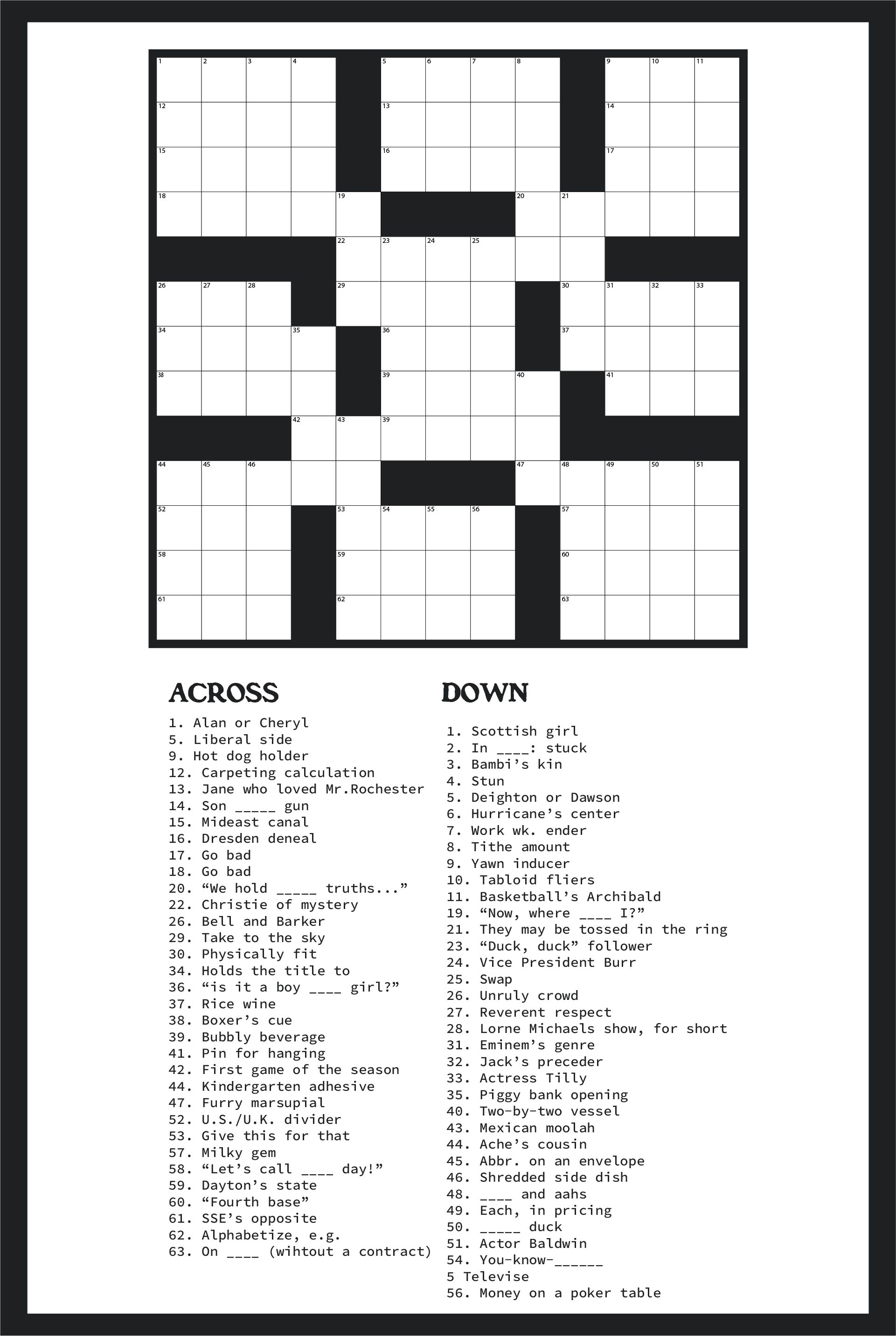 crossword puzzles for adults printable jpg