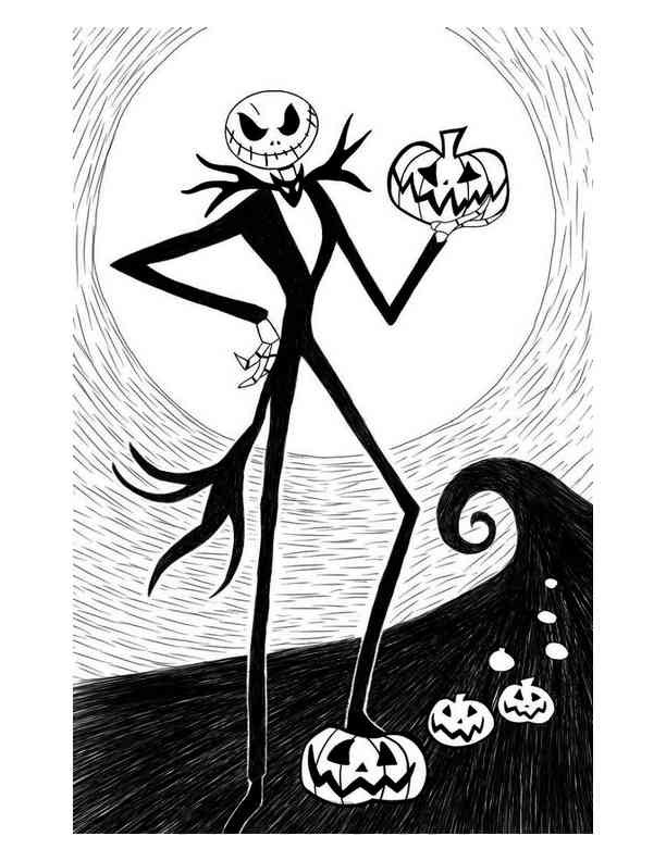 nightmare before coloring pages printable jpg