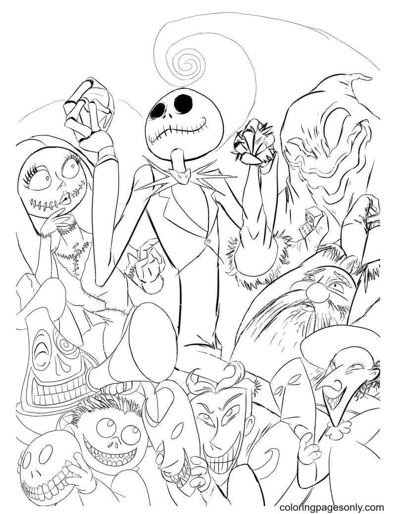 nightmare before coloring pages printable jpg