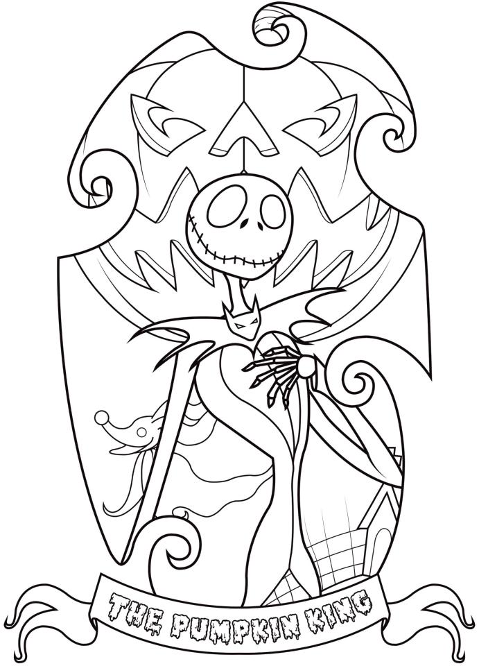 nightmare before coloring pages printable jpg