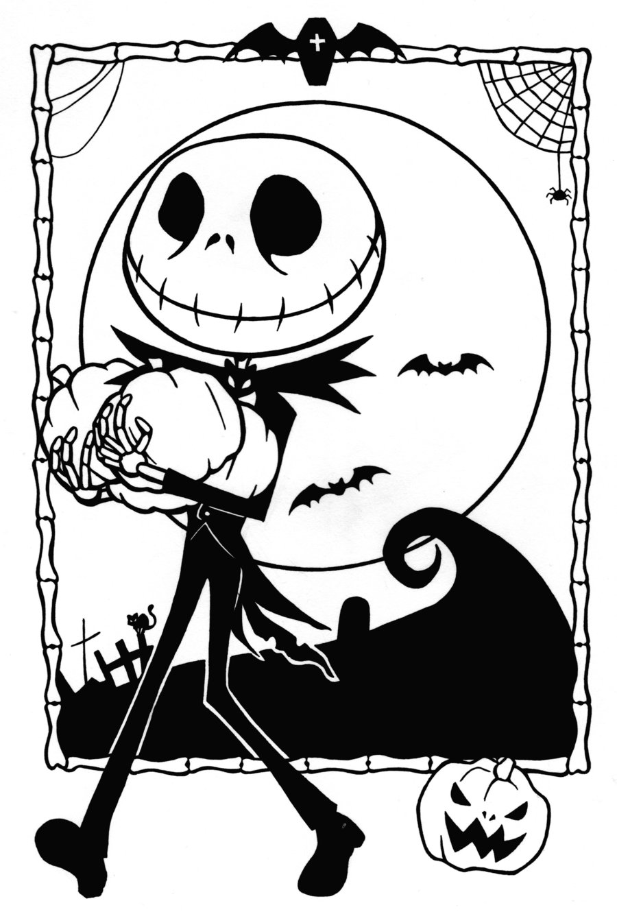 nightmare before coloring pages printable jpg