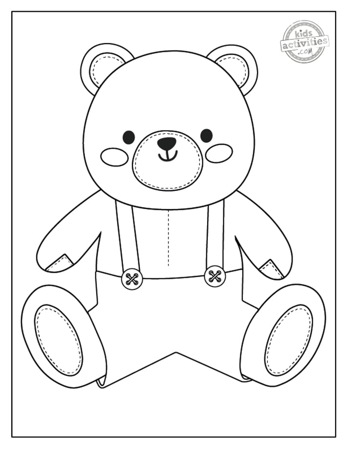 teddy bear coloring pages for kids printable jpg