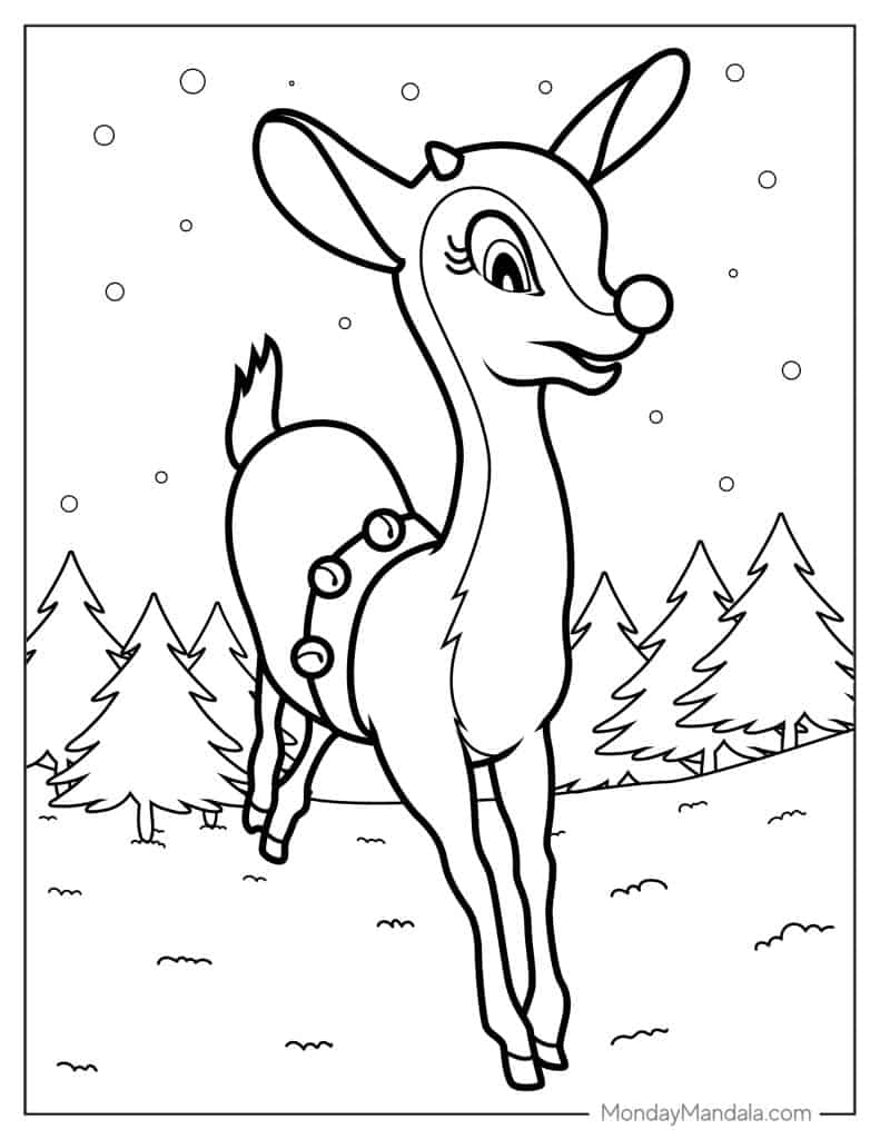 charming rudolph coloring pages printable jpg