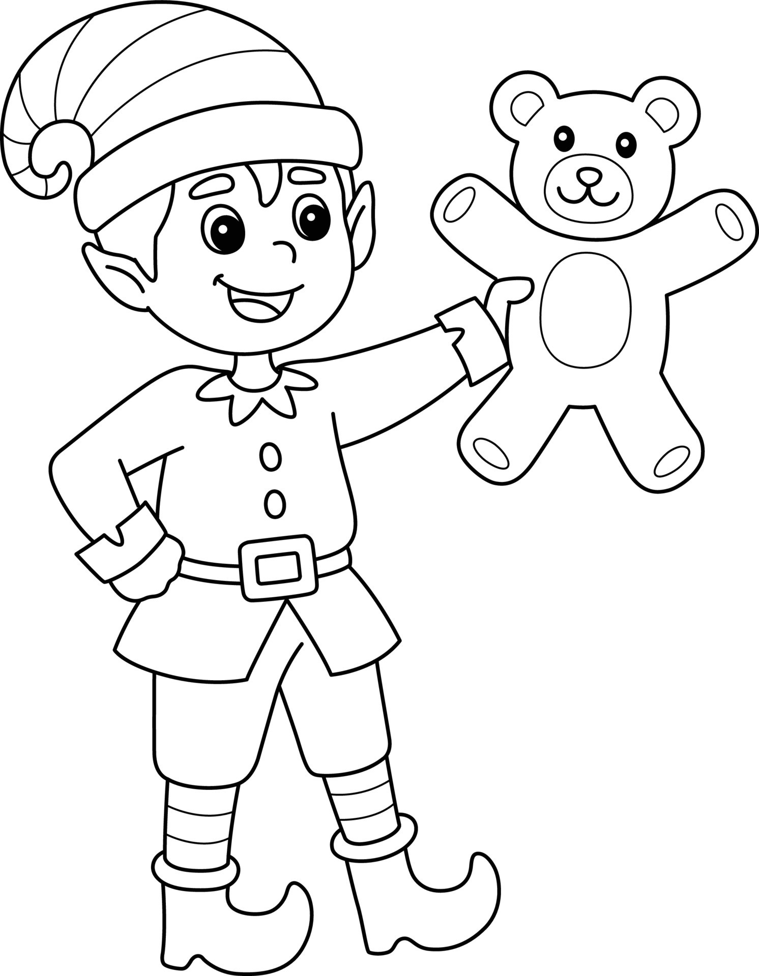 festive christmas elves coloring pages printable jpg