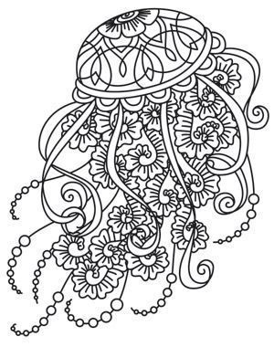 graceful jellyfish coloring pages printable jpg