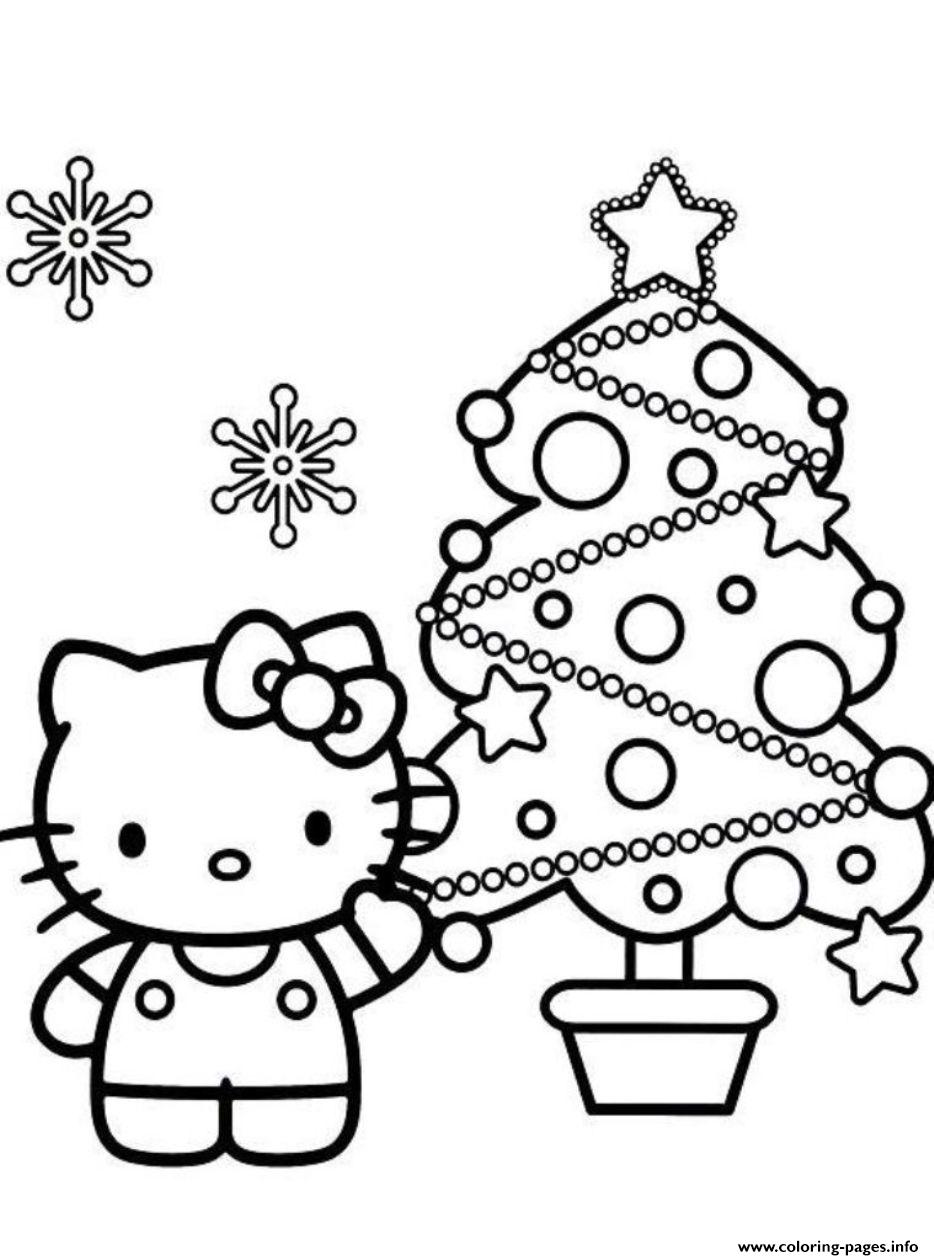 festive hello kitty christmas coloring pages printable jpg