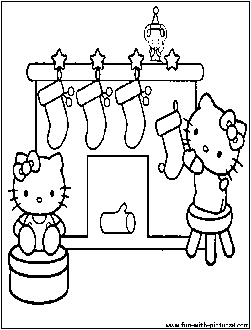 festive hello kitty christmas coloring pages printable jpg